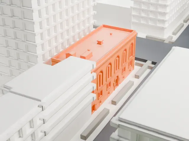 Anthology Film Archives model, East view