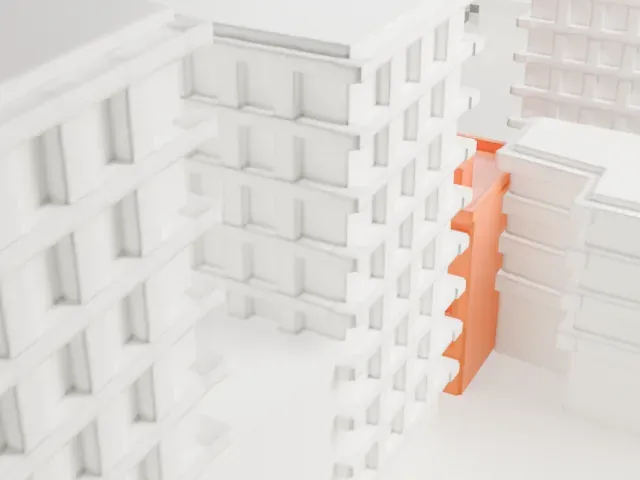 Anthology Film Archives model, South view