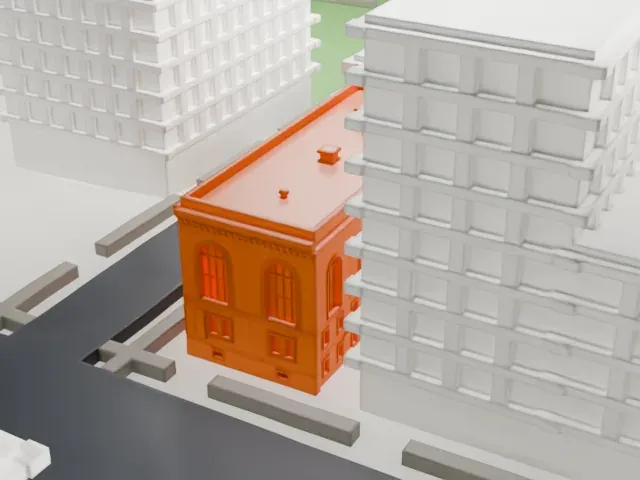 Anthology Film Archives model, West view