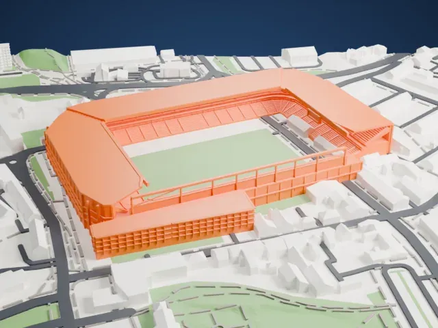 Anton Malatinský Stadium model, West view