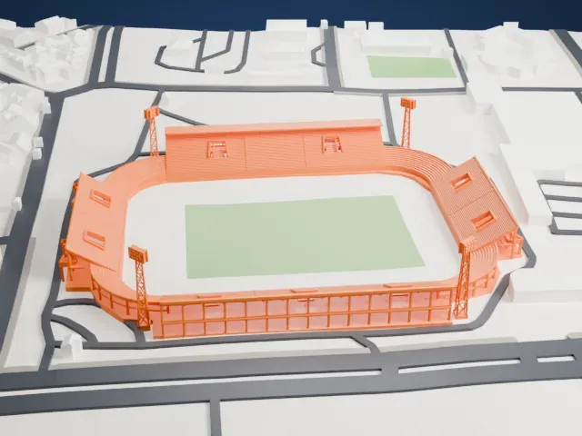 Antonio Aranda Stadium model, East view
