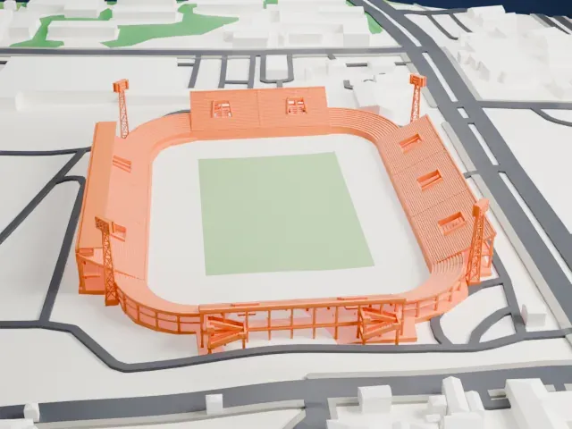 Antonio Aranda Stadium model, South view