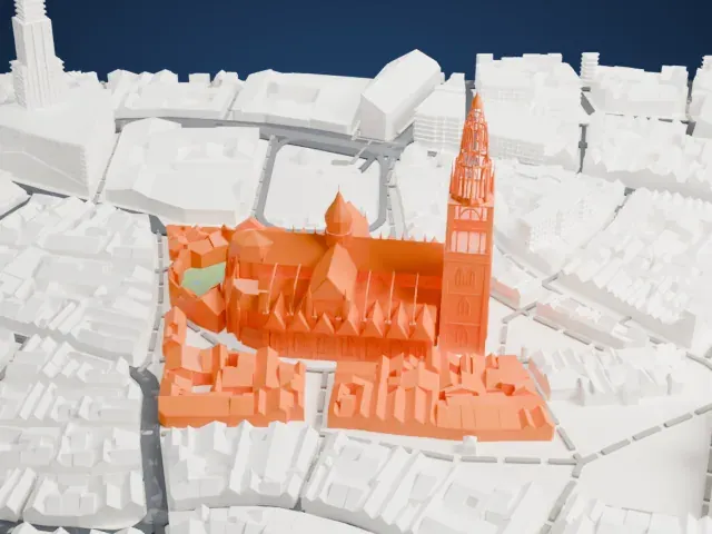 Antwerp Cathedral model, North view