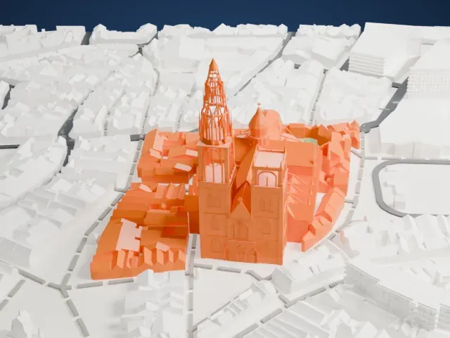 Antwerp Cathedral model, West view