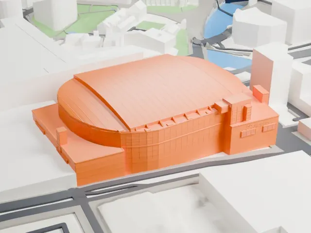 AO Arena model, North view