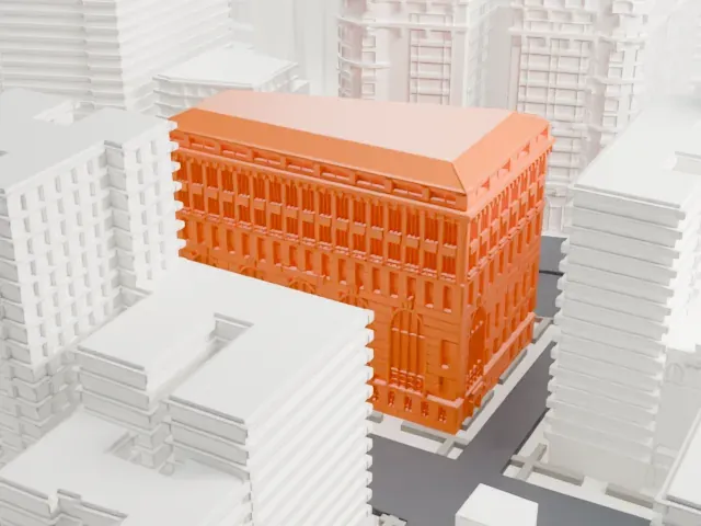 Apple Bank Building model, East view