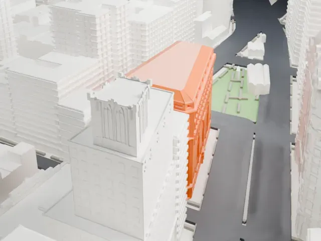 Apple Bank Building model, North view