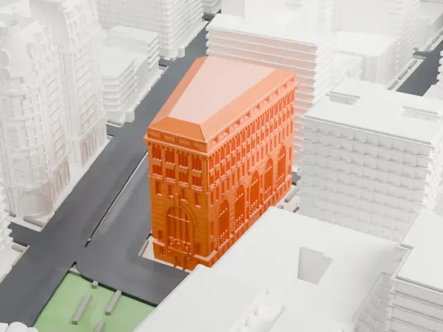 Apple Bank Building model, South view