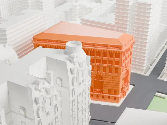 Apple Bank Building model, West view