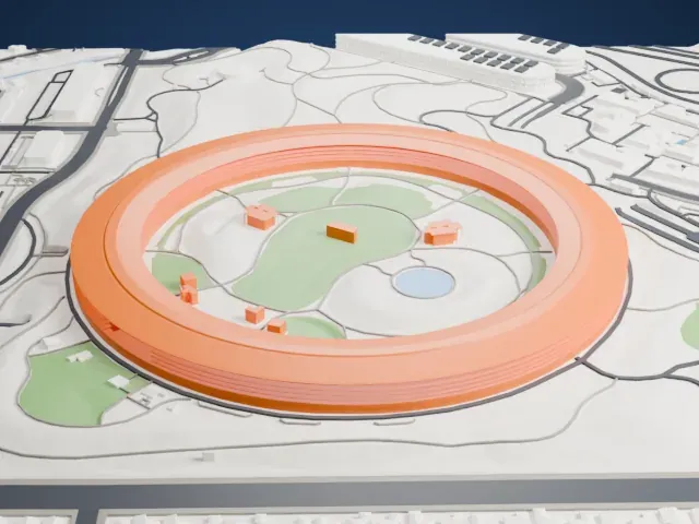 Apple Park model, North view