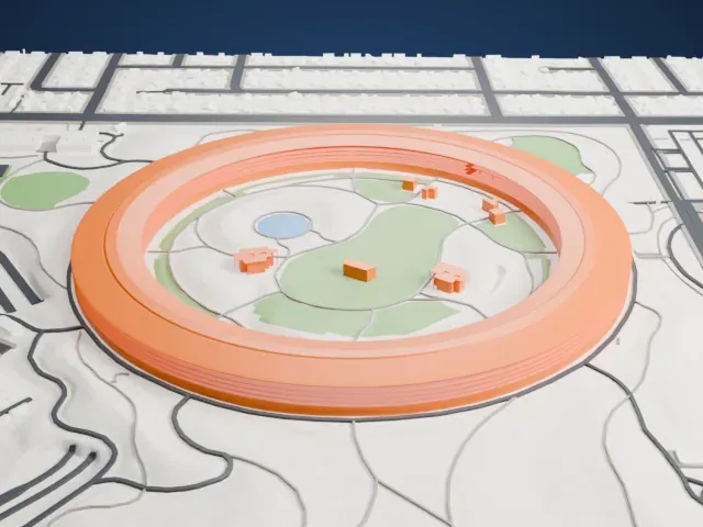 Apple Park model, South view