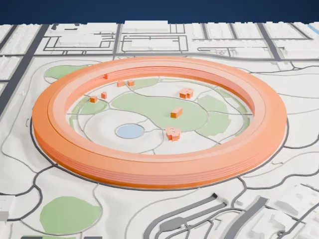 Apple Park model, West view