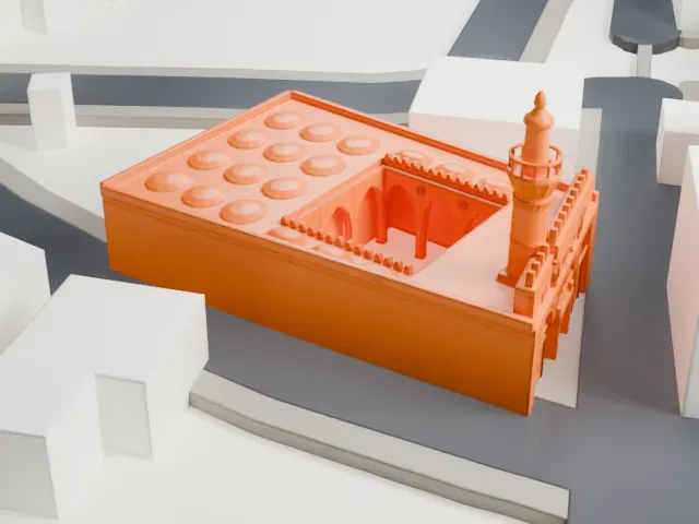 Aqmar Mosque model, North view