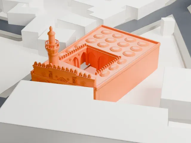 Aqmar Mosque model, West view