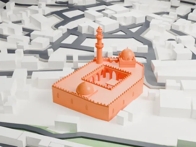 Aqsunqur Mosque model, East view