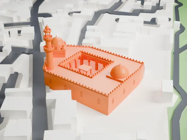 Aqsunqur Mosque model, South view