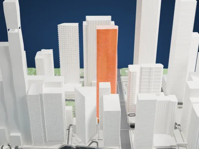 Aqua Tower model, North view