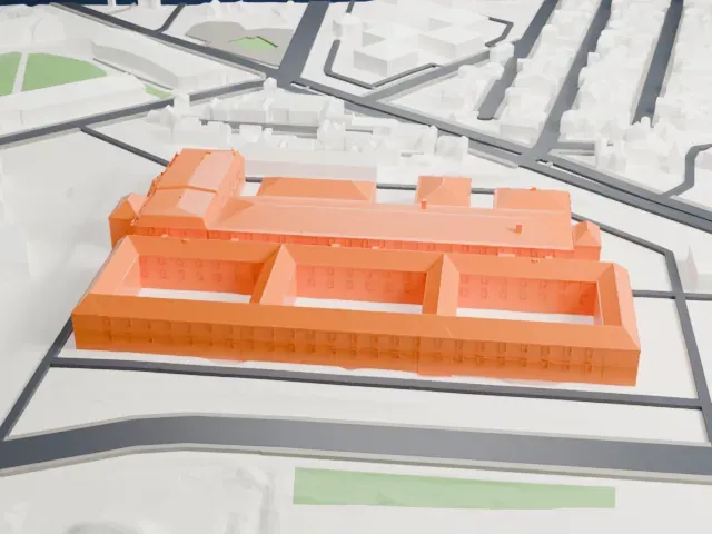 Archives Nationales (France) model, East view