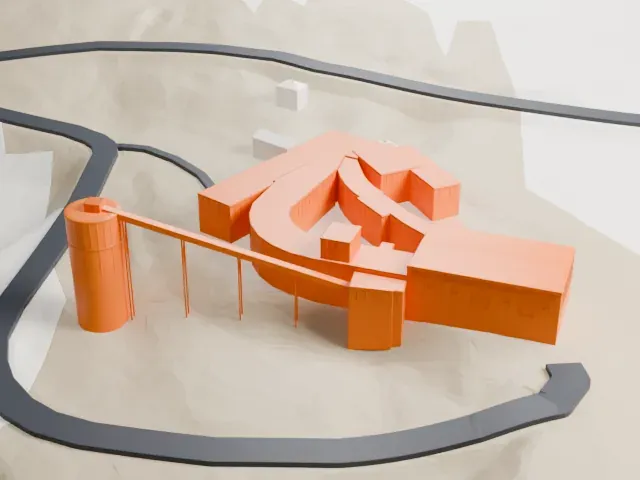 Arctic World Archive model, North view
