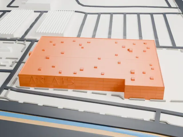 AREA15 model, East view