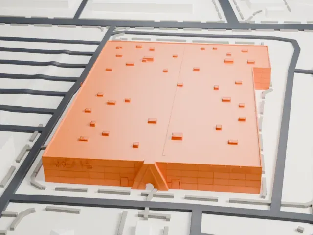 AREA15 model, South view