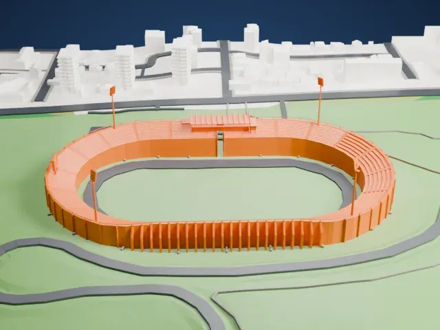 Arena Arda model, East view