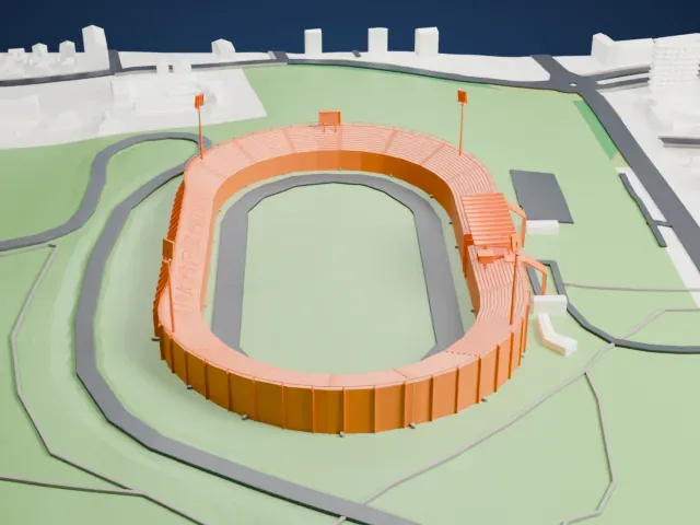 Arena Arda model, North view