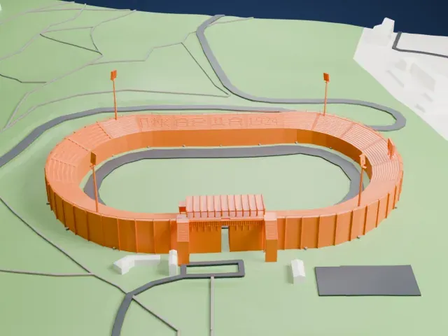 Arena Arda model, West view