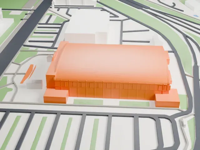Arena COS Torwar model, East view