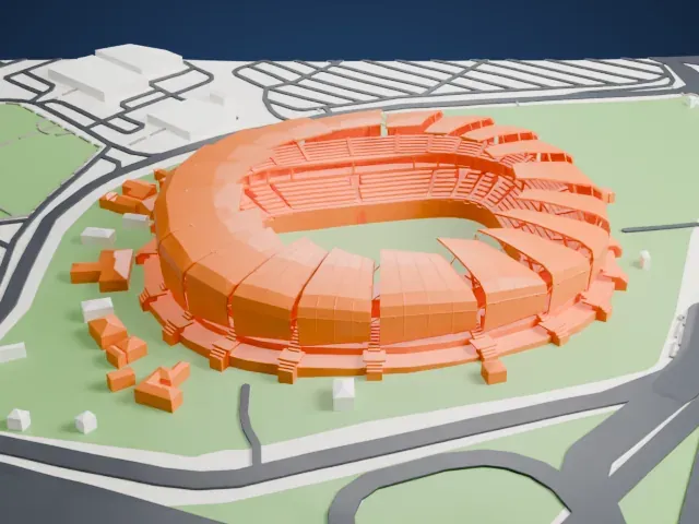 Arena das Dunas model, East view