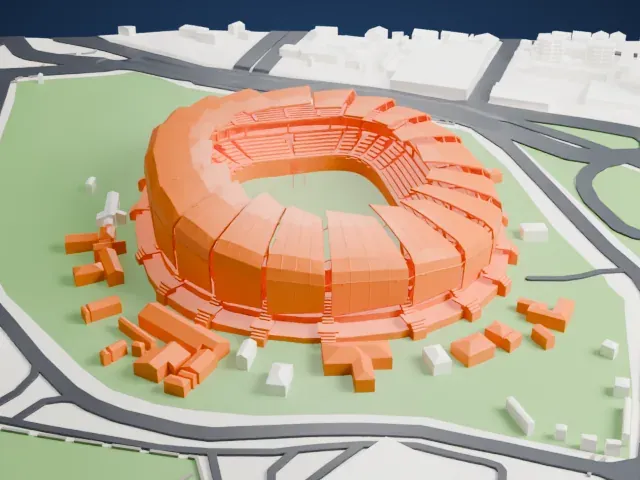 Arena das Dunas model, South view