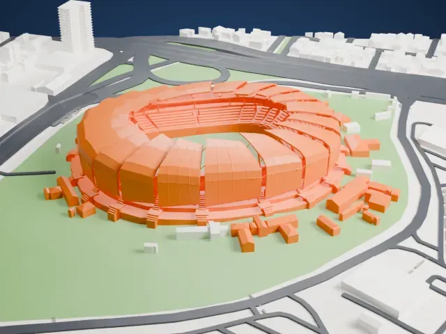Arena das Dunas model, West view