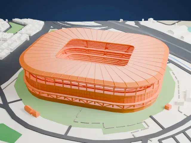 Arena do Grêmio model, East view