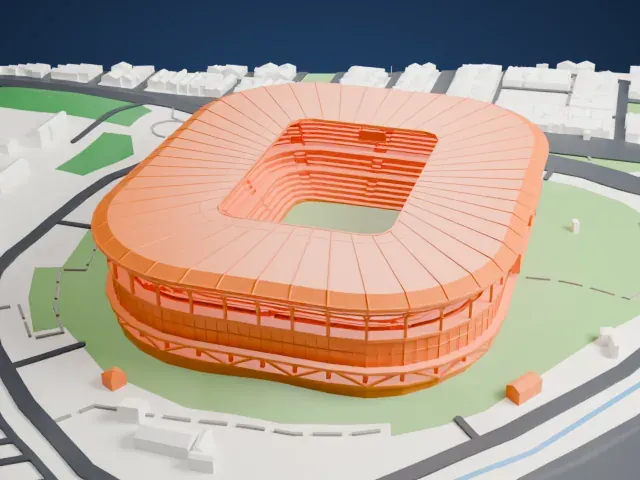 Arena do Grêmio model, North view