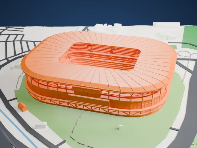 Arena do Grêmio model, West view