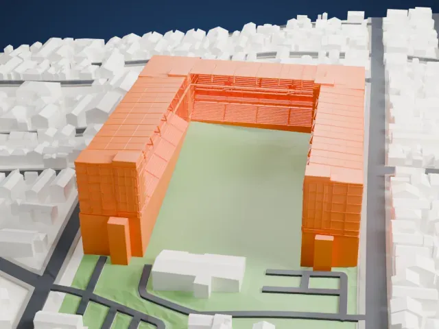 Arena Independência model, East view