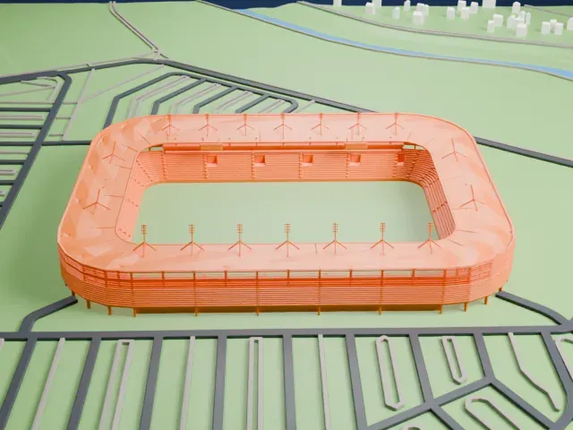 Arena Lublin model, East view