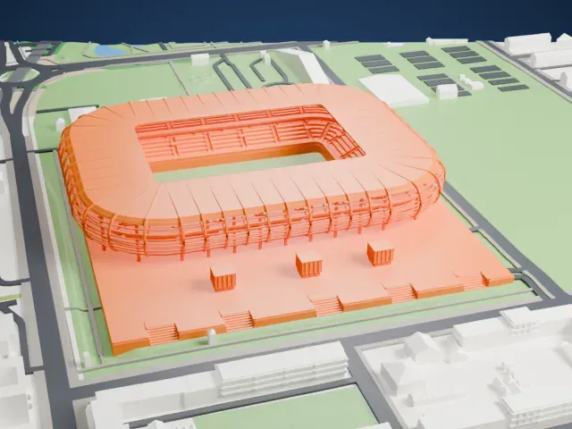 Arena Zabrze model, East view