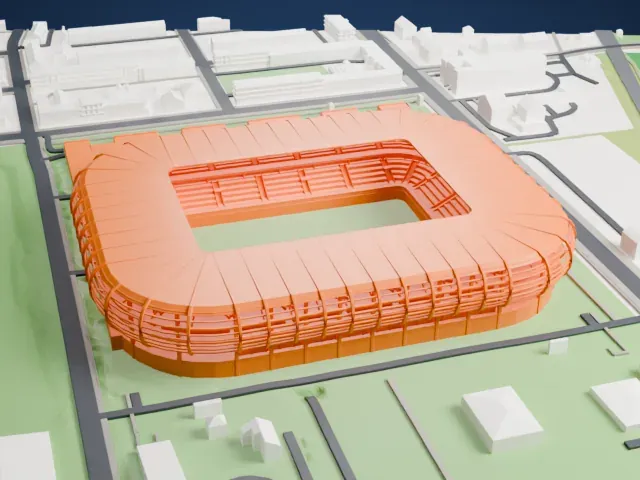 Arena Zabrze model, West view