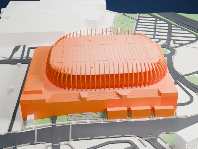 Arena Zagreb model, East view