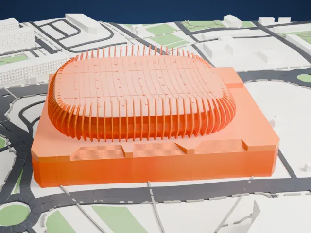 Arena Zagreb model, West view
