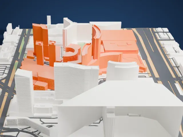 Aria Resort and Casino model, North view
