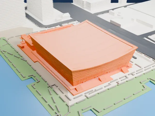 Ariake Arena model, North view