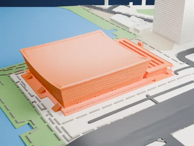 Ariake Arena model, West view