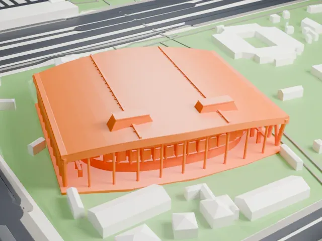 Ariake Coliseum model, North view