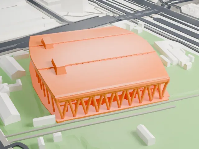 Ariake Coliseum model, West view