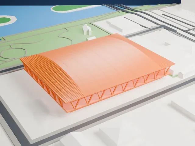 Ariake Gymnastics Centre model, South view
