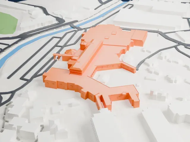 Arizona Biltmore Hotel model, East view