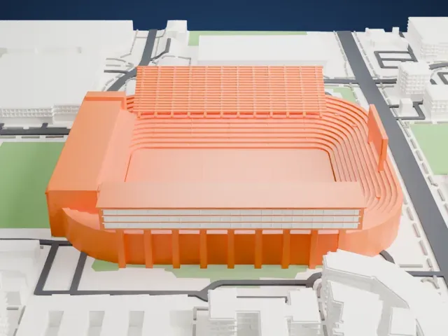 Arizona Stadium model, West view