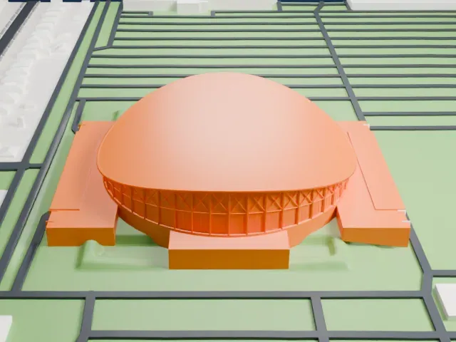 Arizona Veterans Memorial Coliseum model, North view